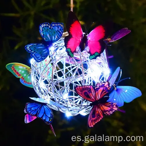 Encantadoras luces de cuerda de mariposa con energía solar